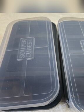 Souper Cubes Meal Prep Silicone Tray Set in Black and Clear 1 Cup